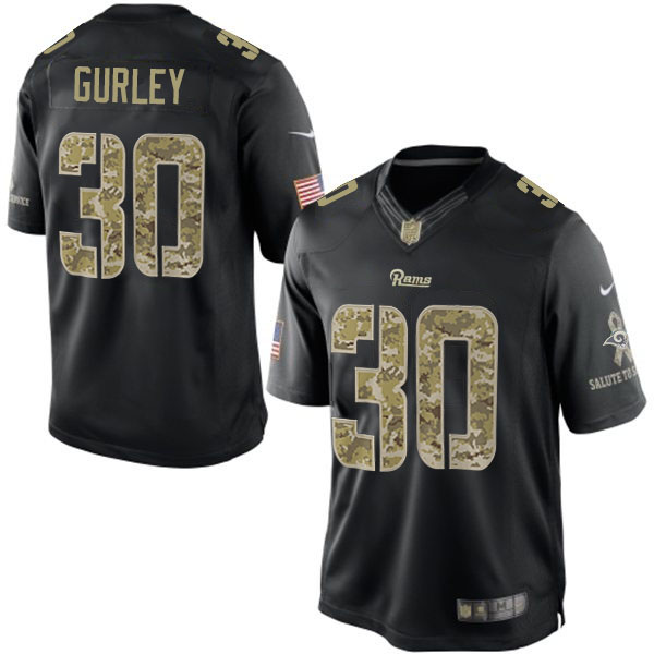 St. Louis Rams #30 Todd Gurley Salute To Service Black Jersey